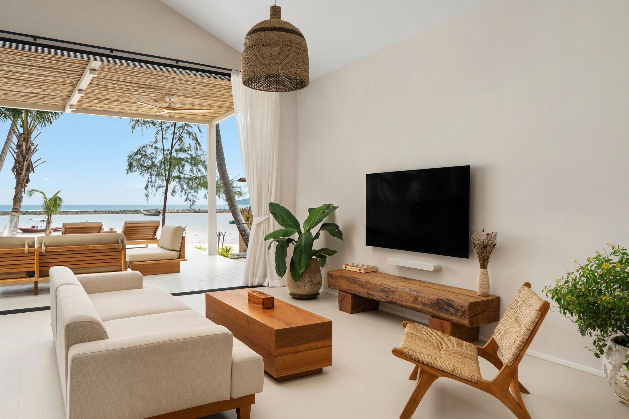 Modern living room showcasing elegant furniture and decor
